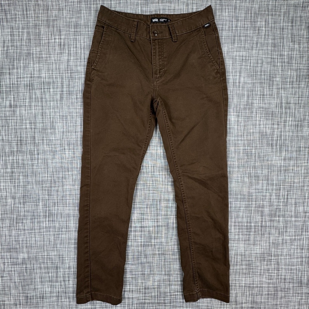 Vans Authentic Chino Mens Slim Fit Pants 29 Brown Stretch Cotton Blend Skate